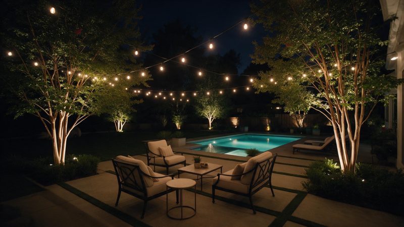 landscape lighting project near Naples, FL