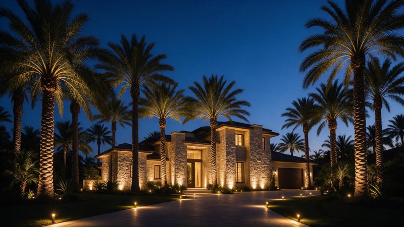 landscape lighting project near Naples, FL